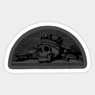 King of the dead, skull, vintage retro fantasy gamer art Sticker